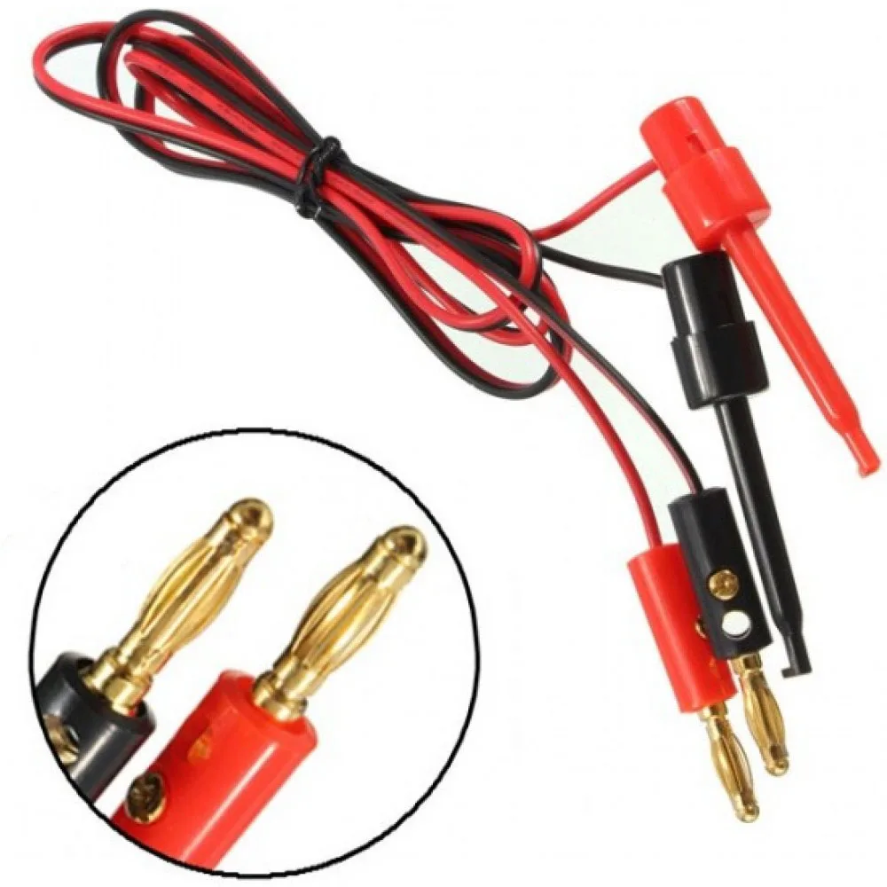 Тестовый крюк зажим зонд к 4 мм штекерным выводам типа банан для микросхем 100 см |