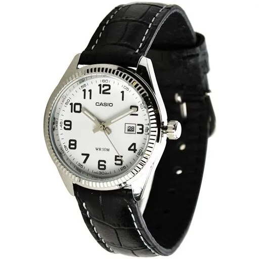 Casio LTP 1302PL 7B классические женские часы круглой формы на кожаном ремешке|Женские