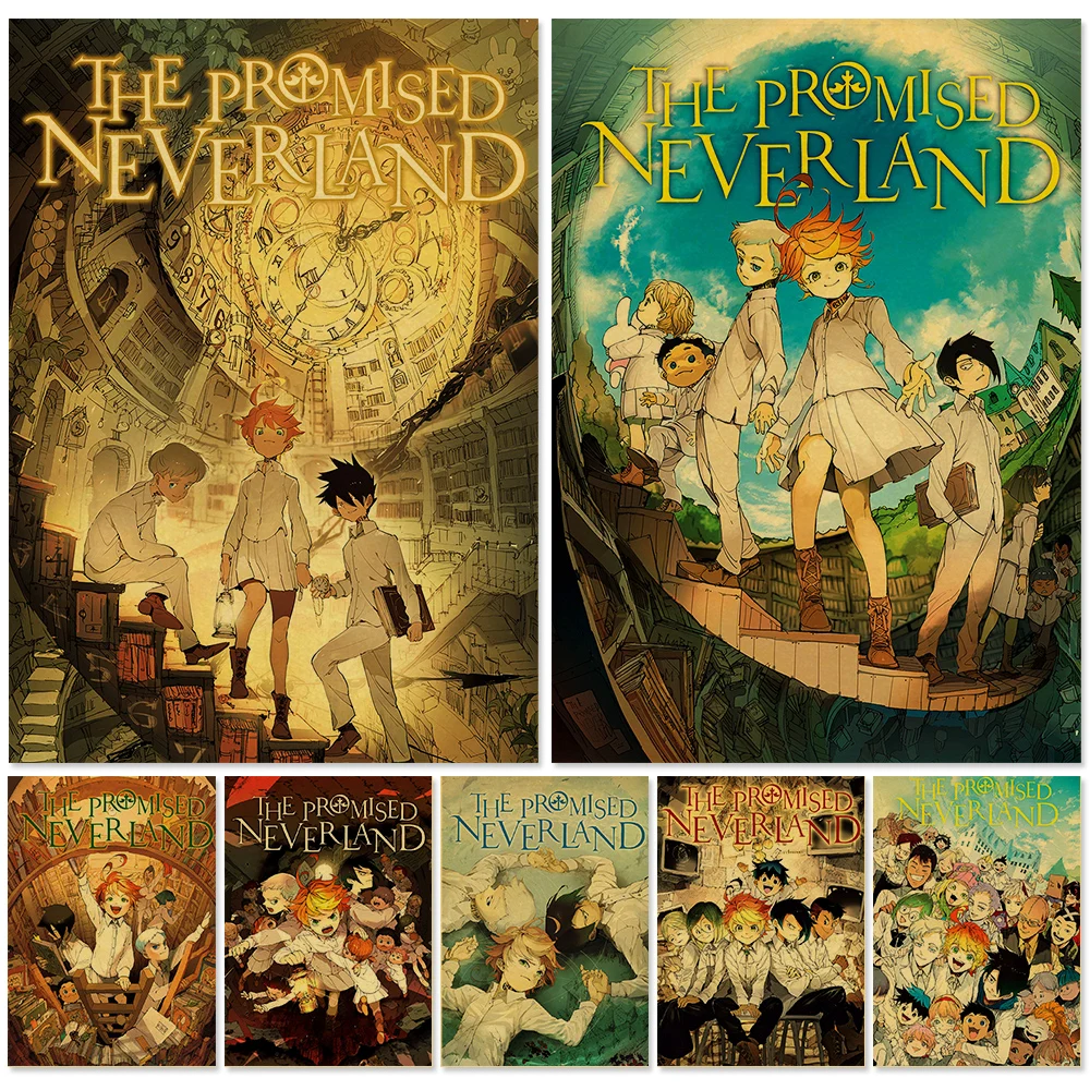 

Плакаты из крафт-бумаги обещанный Neverland, плакаты Леви Эрена Микаса, армины, настенные художественные принты для украшения кабинета, дома, го...