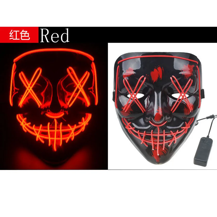 Украшение для Хэллоуина светящаяся светодиодная маска с V-образным вырезом