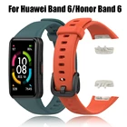 Сменный спортивный силиконовый ремешок для наручных часов, регулируемый ремешок для смарт-часов Huawei Band 6 honor band 6