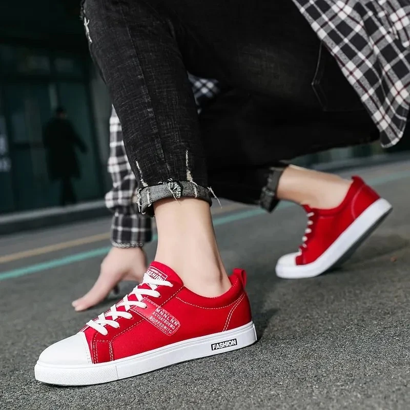 

Summer Men Canvas Shoes Increased Height High Quality Trainers Shoes Breathable Lightweight All-match Low-Top Sneakers 2021