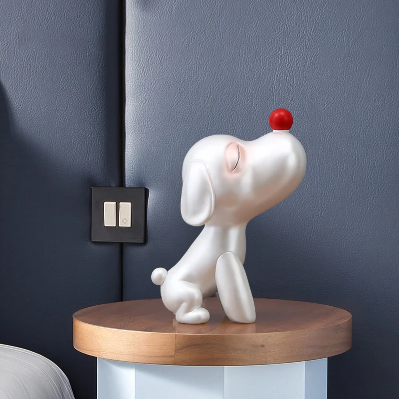 Креативное украшение в виде собаки с красным носом из смолы животного для дома
