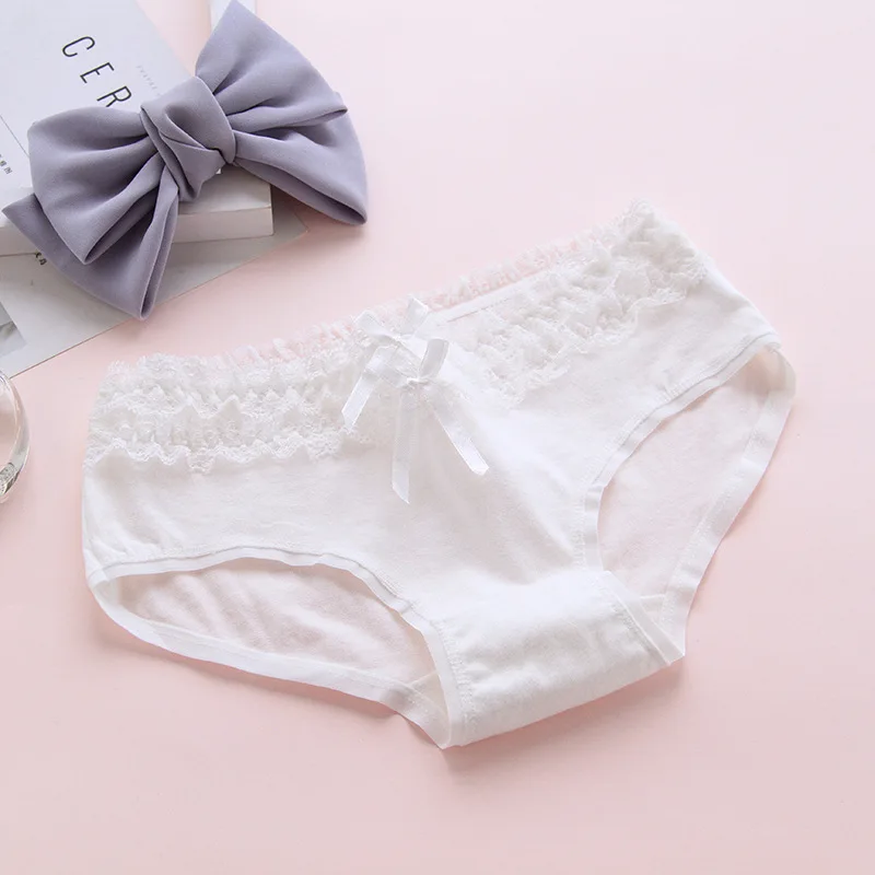 Нижнее белье для молодых девушек 6 шт./пакет кружевные хлопковые трусы