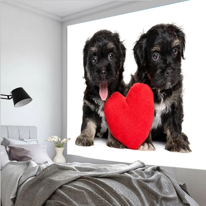 

Funny Pet Dog Tapestry Wall Cloth Background Home Decoration For Living Room Animal Printing Carpet Tablecloth