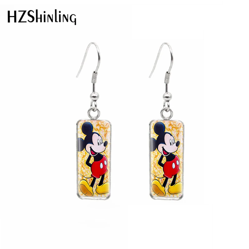 2021 Микки и Минни Маус Мышь мультфильм шаблон прямоугольный крюк висячие серьги в