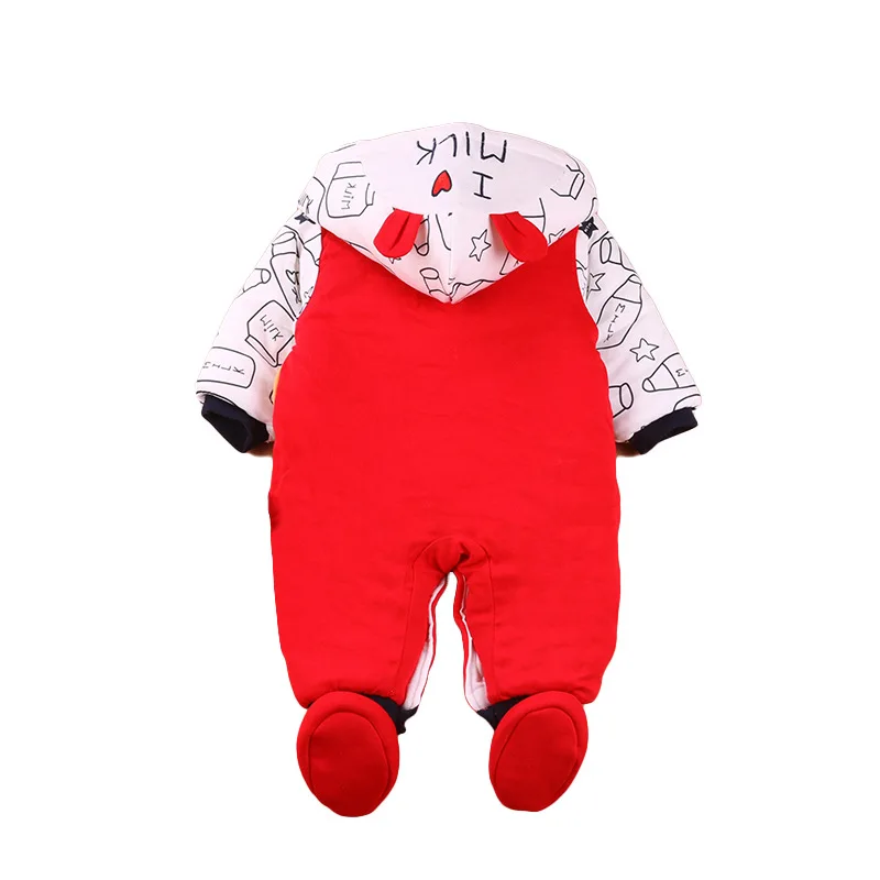Winter Baby Romper For Newborn Girls Warm Thick Toddler Baby Jumpsuit Overalls Cute Baby Boy Rompers Infant Clothing 3-12M