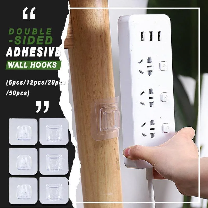 

Double-Sided Adhesive Wall Hooks Hanger Strong Transparent Hooks Suction Cup Sucker Wall Storage Holder For Kitchen Bathroo