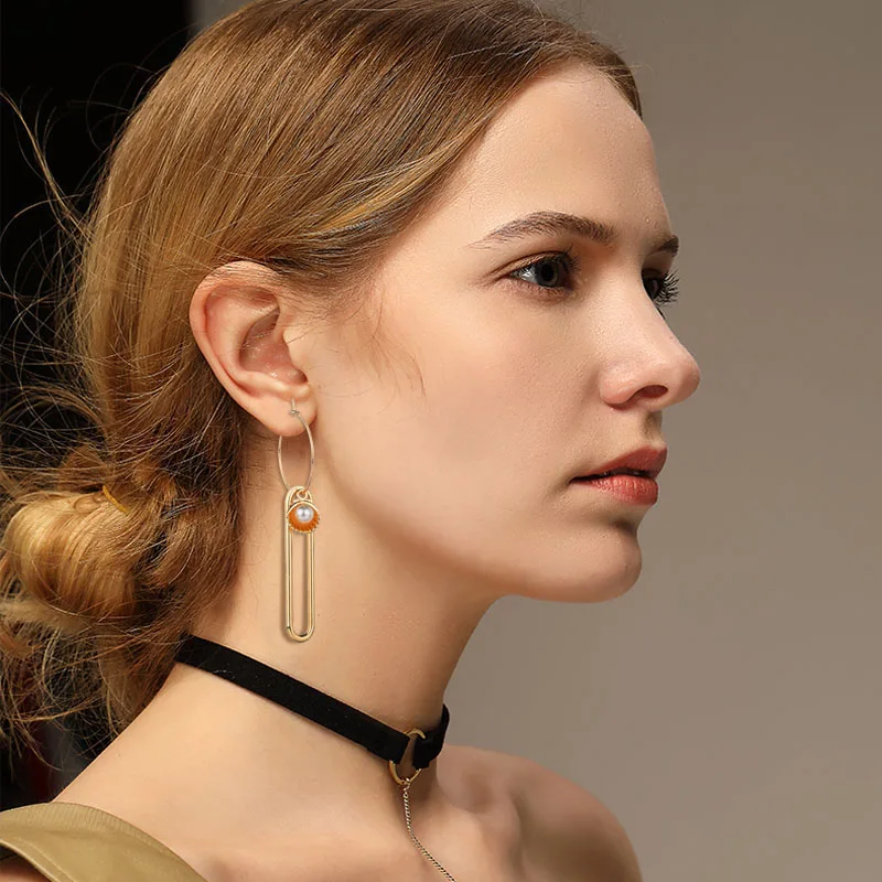 Модные Эффектные серьги элегантные Геометрические длинные Подвесные с крестом