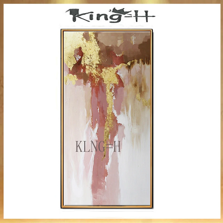 

Latest 100% Hand Painted Gold Handmade Oil Painting New Gold Foil Painting Tree Handmade Canvas Wall Decor Unframed Art