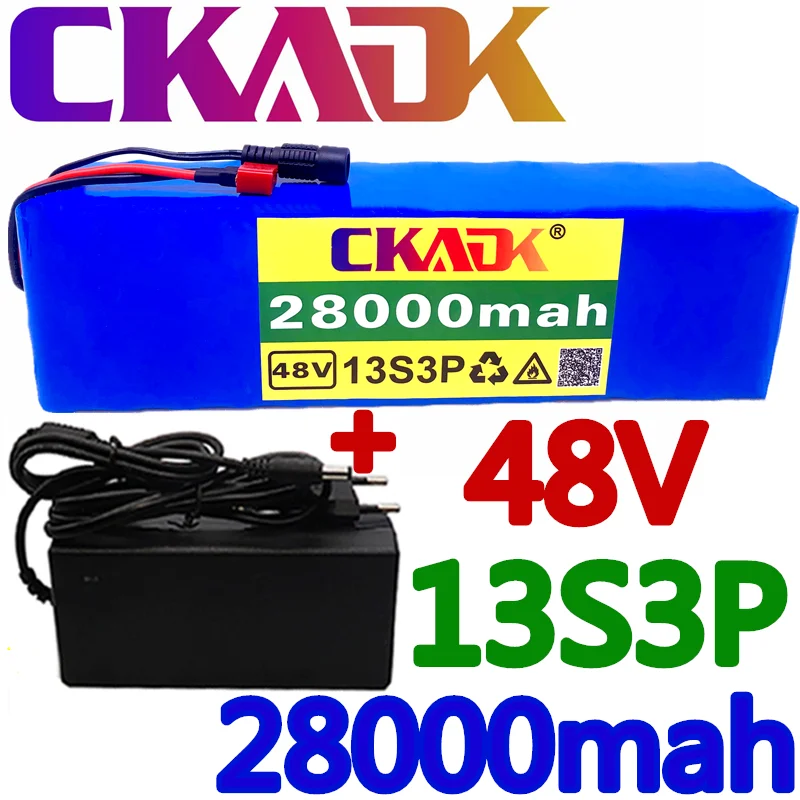 

Аккумуляторная батарея 48 В 10S4P 28Ah 1000 Вт, аккумулятор высокой мощности 54,6 в 28000 мАч для электровелосипеда BMS 54,6 в, батарея с T-образной вилкой и ...
