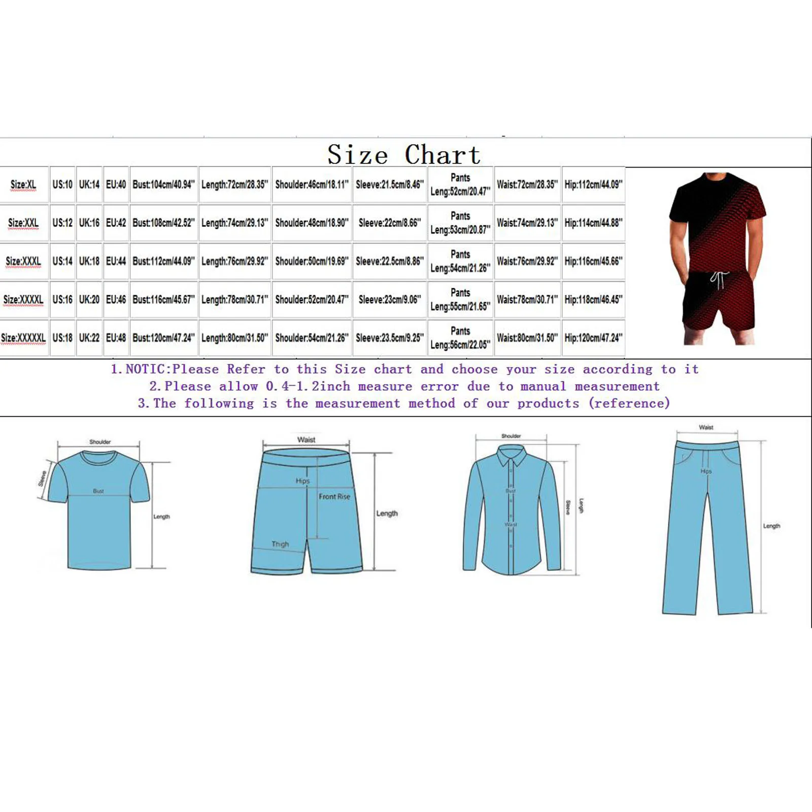 

Short Sleeve T-shirts 3d Print Pattern Round Collar Casual Sportswear New Style Men T-shirt Set 2021 Brand New Cotton Men Sets