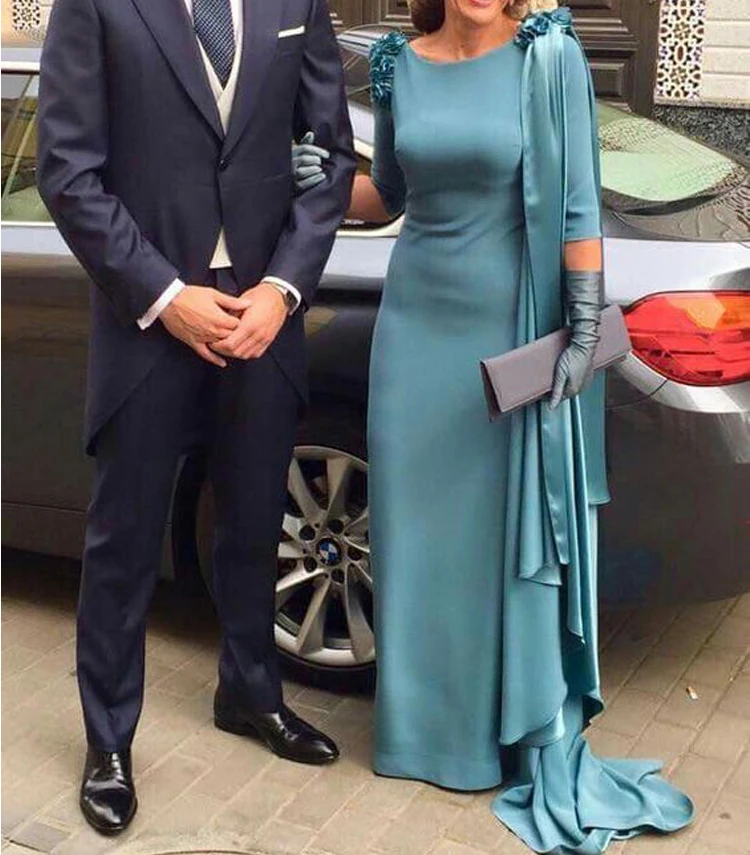 Женское вечернее платье крестной матери длинное праздничное с рукавом 2021 и