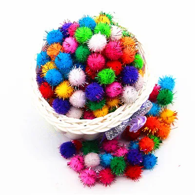 15mm mix 100pcs 10/15/20/25/30 мм блеск помпон пушистый плюшевые ремесла Сделай Сам Pom poms шар из меха рождественские украшения для детских игрушек мягкого плюша; аксессуары для куклы 100 шт - Цвет: 15mm mix 100pcs