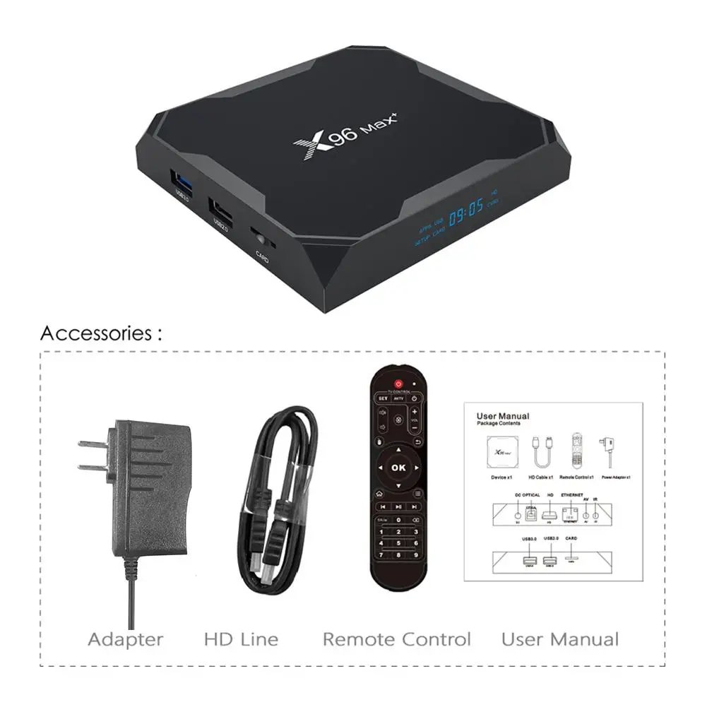 

Android 9.0 Smart TV Box MAX 4GB RAM 64GB ROM Quad Core TVBOX 2.4G 5G Wifi Media Player 4K Set Top Box 100M 8K