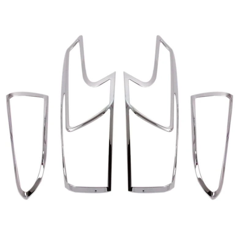 

4PCS Chrome Front Rear Headlight Taillight Light Lamp Cover for Hyundai Santa Fe 2019-2020