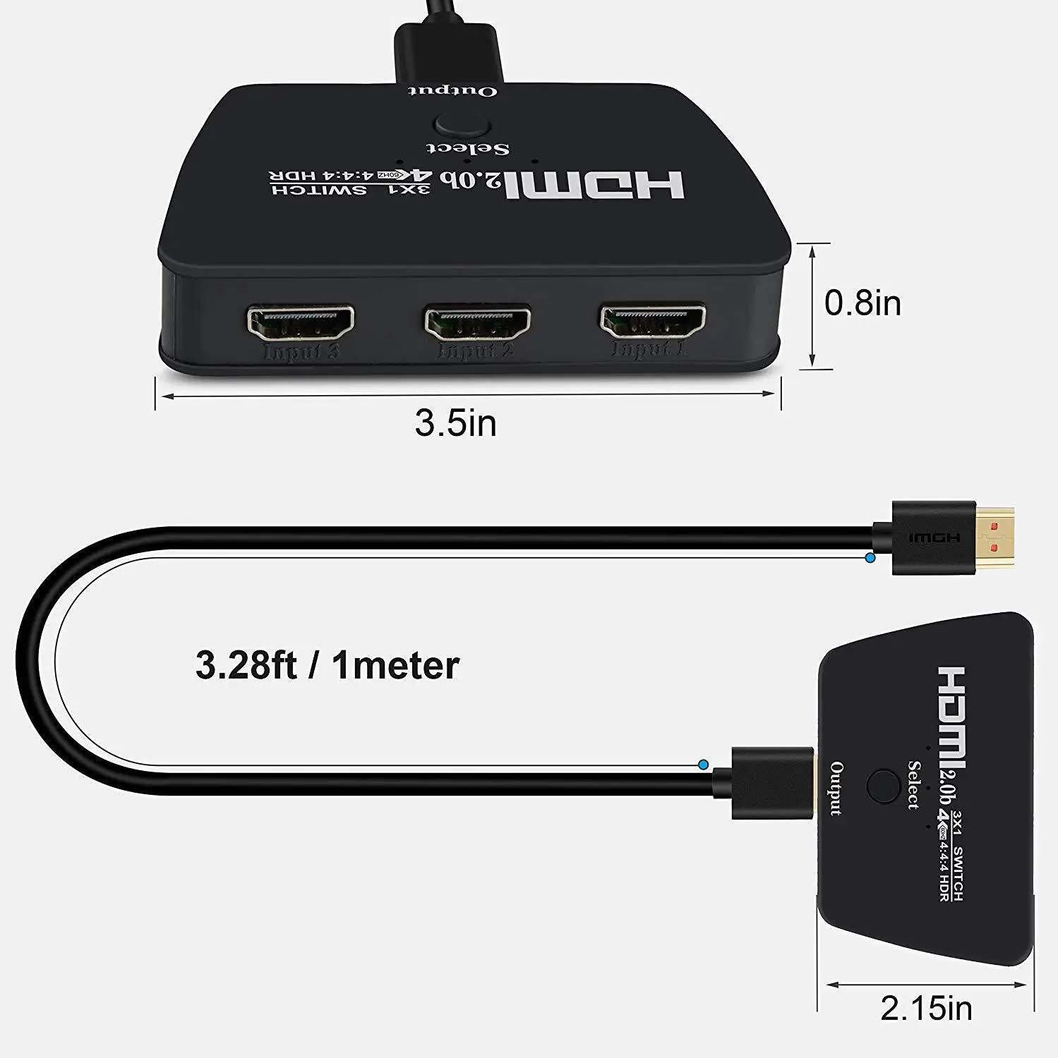 3-портовый Переключатель HDMI 4K @ 60 Гц HDMI2.0 3D HDCP2.2 HDR для ТВ Fire Stick HDTV PS4 игровые консоли