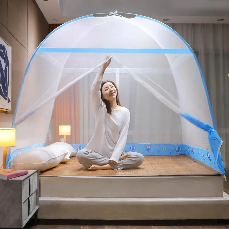 

1.2/1.5/1.8m Installation-free Yurt Mosquito Net Encrypted Dustproof Double Door Bed Nets Home Foldable Mosquito Repellent Tent