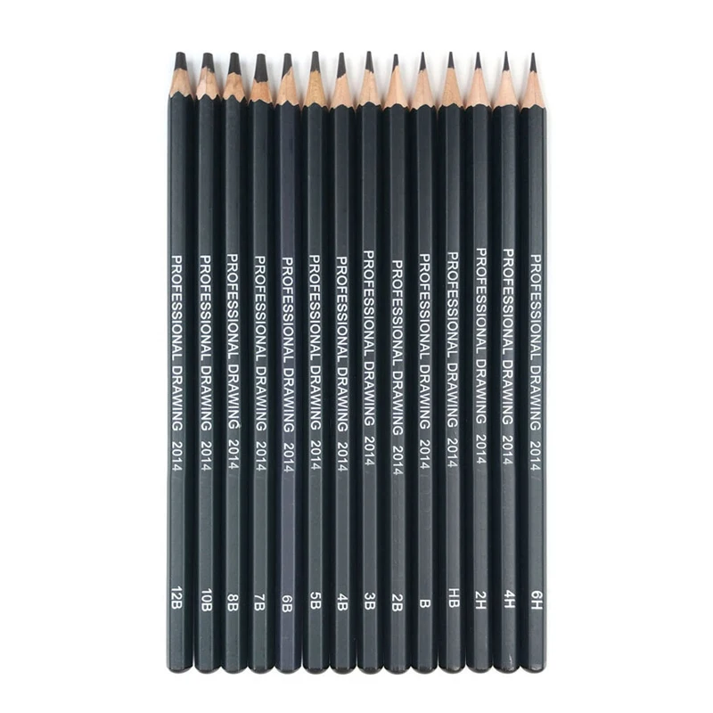 

14 pcs/set Professional Sketch Drawing Pencil Set HB 2B 6H 4H 2H 3B 4B 5B 6B 10B 12B 1B Painting Pencils Stationery Supplies