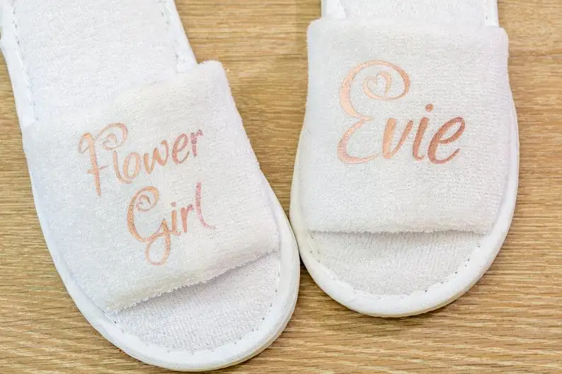 Шлепанцы с цветами на заказ для девочек свадебные тапочки невесты ночная курица