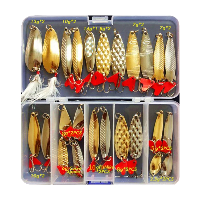 Hot Silver and Gold Brilliant Metal Jig Spoon Fishing Lure Set 10/20/25/35 PCS Sequin Kit Bait Fishing Tackle Winter Fishing