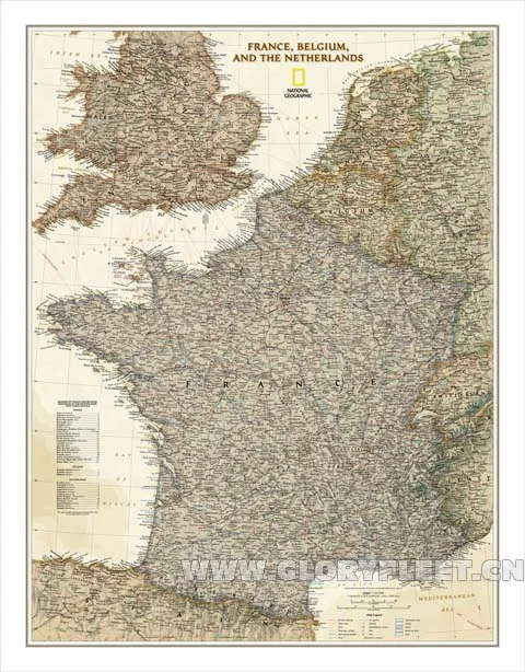 Большая винтажная карта Южной Франции кафе украшение для дома подробный