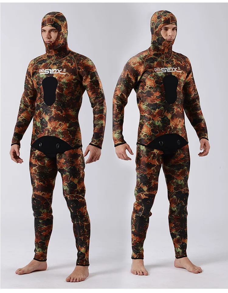 Slinx неопреновый Камуфляжный гидрокостюм 5 мм с капюшоном и шапкой 2 предмета танкини Раздельный корпус Камо