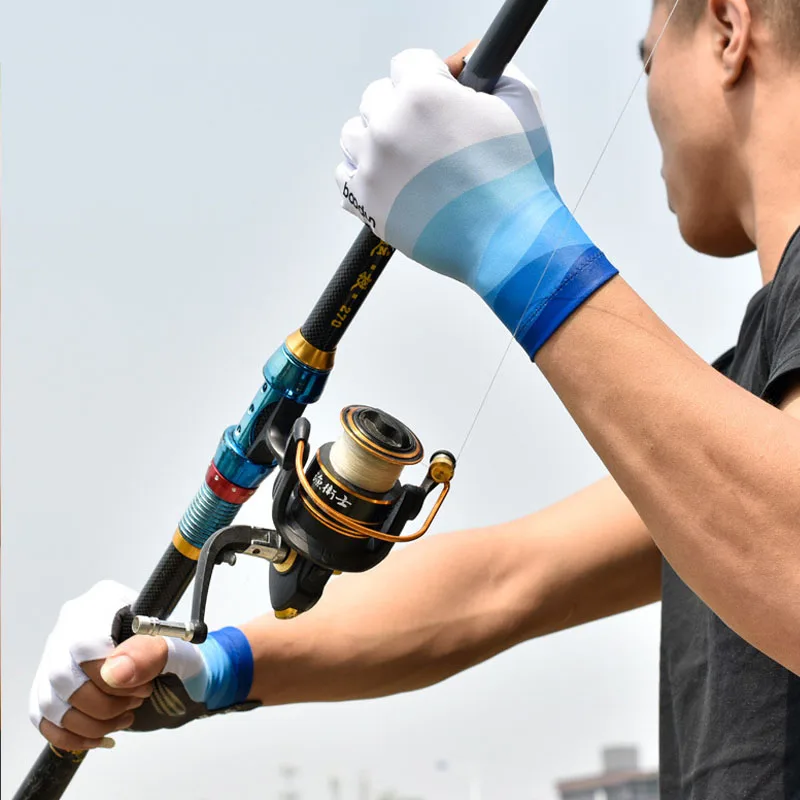 

Boodun New Summer Fishing Gloves Fisherman Ultra-thin Sunscreen Half Finger Gloves Antiskid Silicone Palm Bicycle Gloves