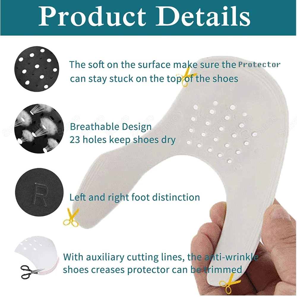 Sunvo  Shoe Anti Fold Protection for Sneakers Anti Crease Protector Basket Ball Shoe Head Stretcher Expander Custom Packaging