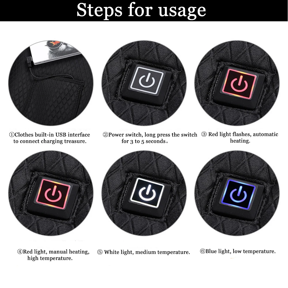 Мужской жилет для мотоциклистов уличный с инфракрасным подогревом USB зимняя