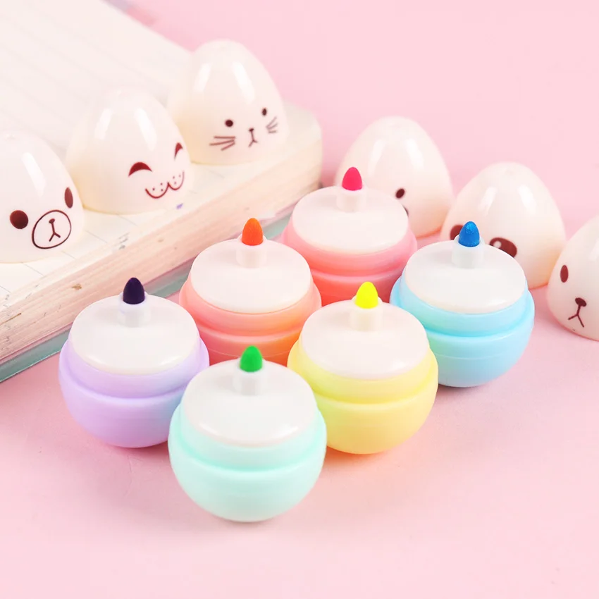 Милая Мини улыбающаяся Яичница маркер Kawaii Дети студенческий офис граффити ручка DIY маркер флуоресцентный ручка 6 шт
