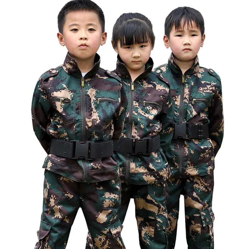 Детский Камуфляжный костюм военная униформа для мальчиков и девочек одежда