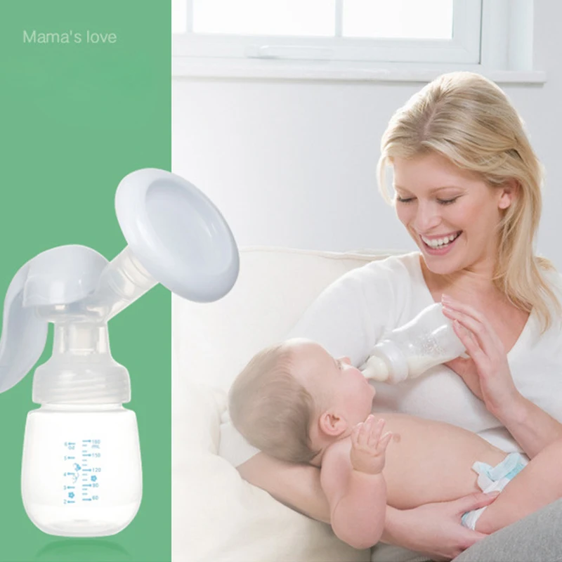 

180ml Manual Breast Feeding Pump Original Manual Breast Milk Silicon PP BPA Free Baby Milk Bottle Nipple Function Breast Pumps