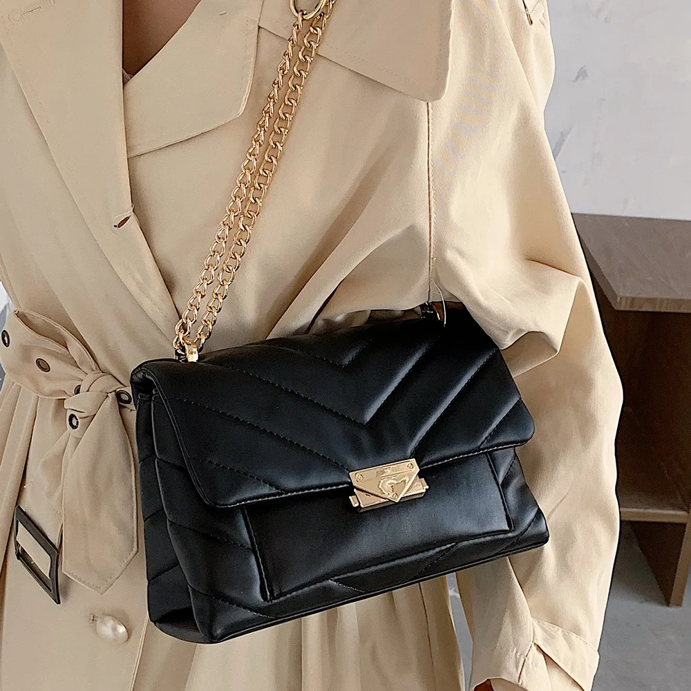 

Простые маленькие Сумки из искусственной кожи для женщин, зима 2021, роскошные трендовые сумки на плечо, брендовая трендовая сумка