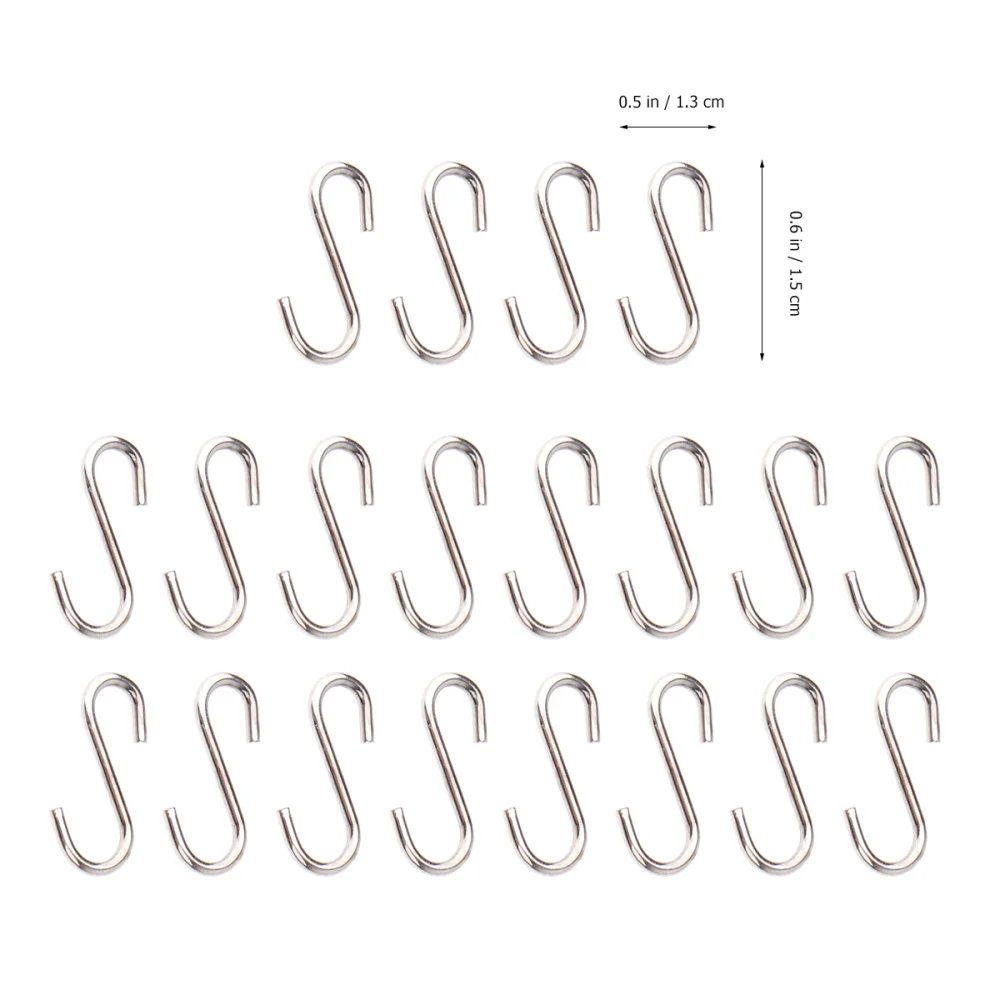 

100PCS DIY Mini S-shaped Hooks Sturdy S-shaped Hooks Stainless Steel S-shaped Hangers Metal DIY Jewelry Accessory M