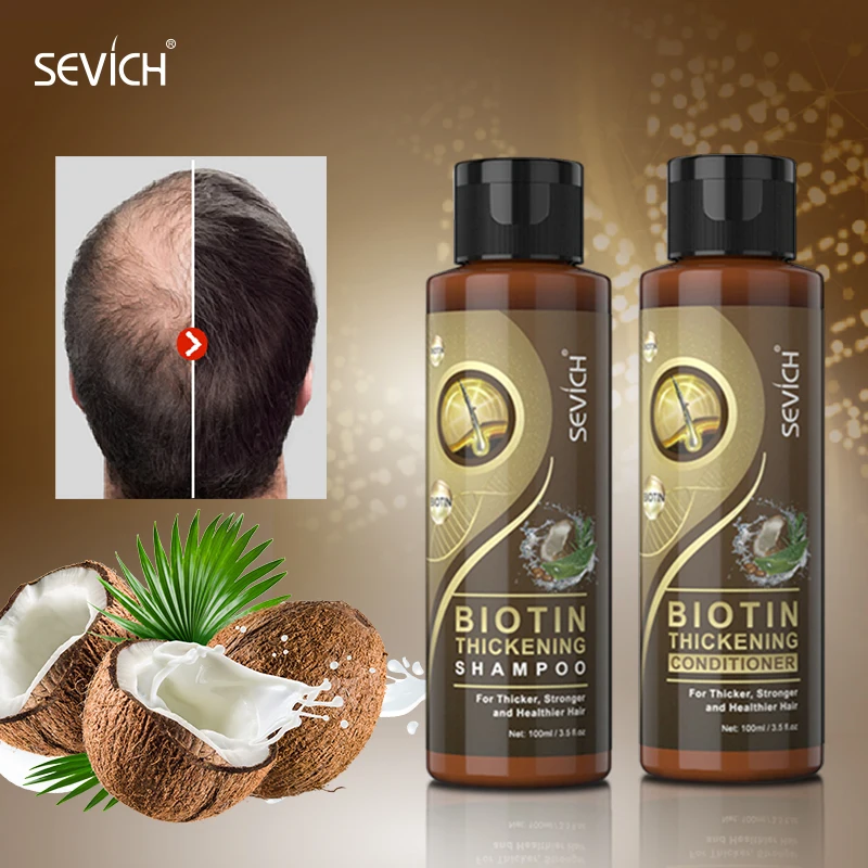 

Sevich 2PCS/SET Biotin Hair Growth Kit Anti Hair Loss 100ml Thickening Shampoo Moisturizing & Repair Hair Treatment Conditioner