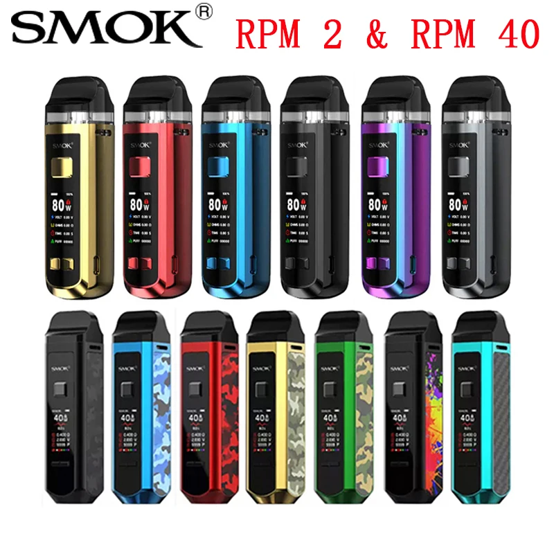Оригинальный набор SMOK RPM 2 Pod аккумулятор 2000 мАч 80 Вт 7 мл картридж RPM2 сетчатая