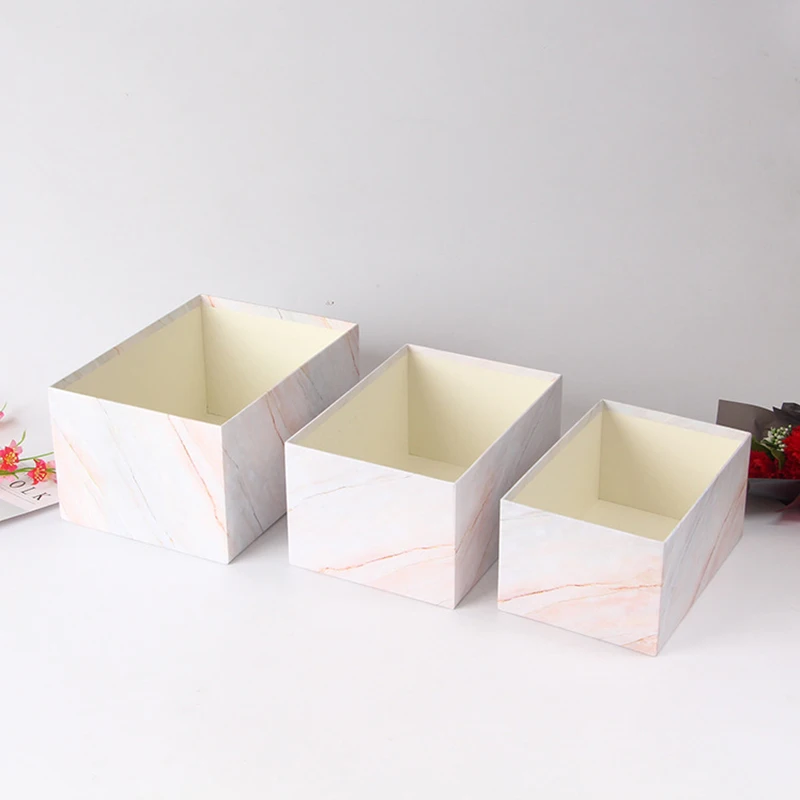 

3Pcs/Set Marble Pattern Flower Gift Box Rectangular Gift Box For Wedding Candy Gift Box Valentine's Day Party Packaging Supplies