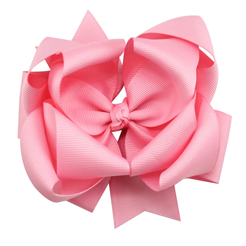 

5pcs 5'' stacked boutique hair bows for girls toddle hair accessories with clips