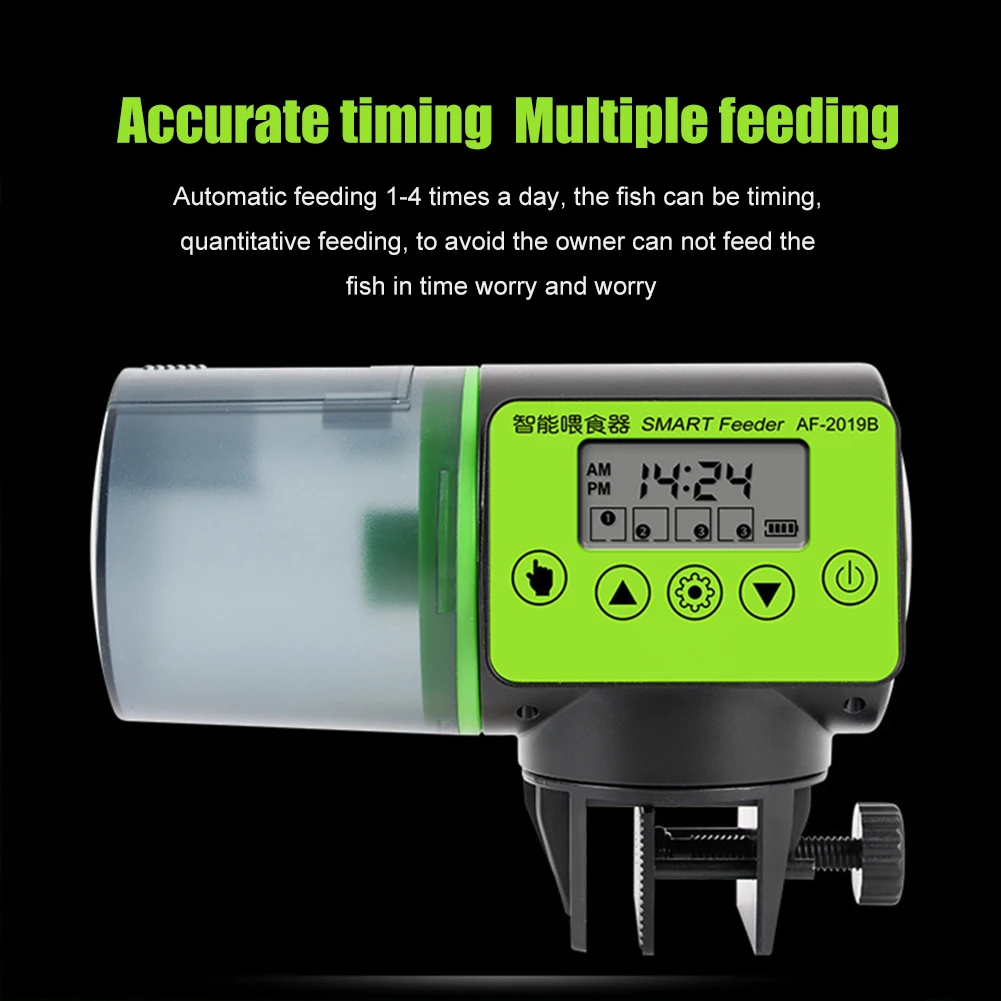 

Smart Automatic Fish Feeder Aquarium Feeder Fish Tank Auto Feeding Dispenser with LCD Indicates Timer Aquarium Accessories