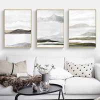 chinese style landscape canvas painting abstract mountain light color art posters prints indoor gallery living room decoration