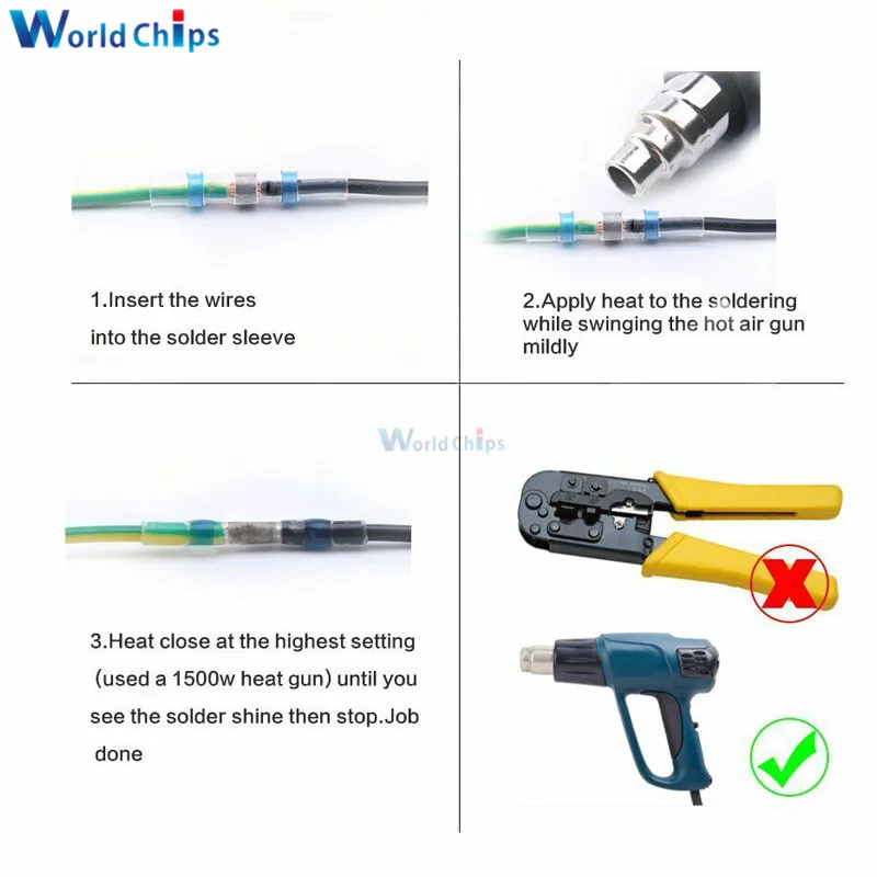 100 шт. термоусадочные Фотоэлектрические соединители для кабеля|Изоляционные