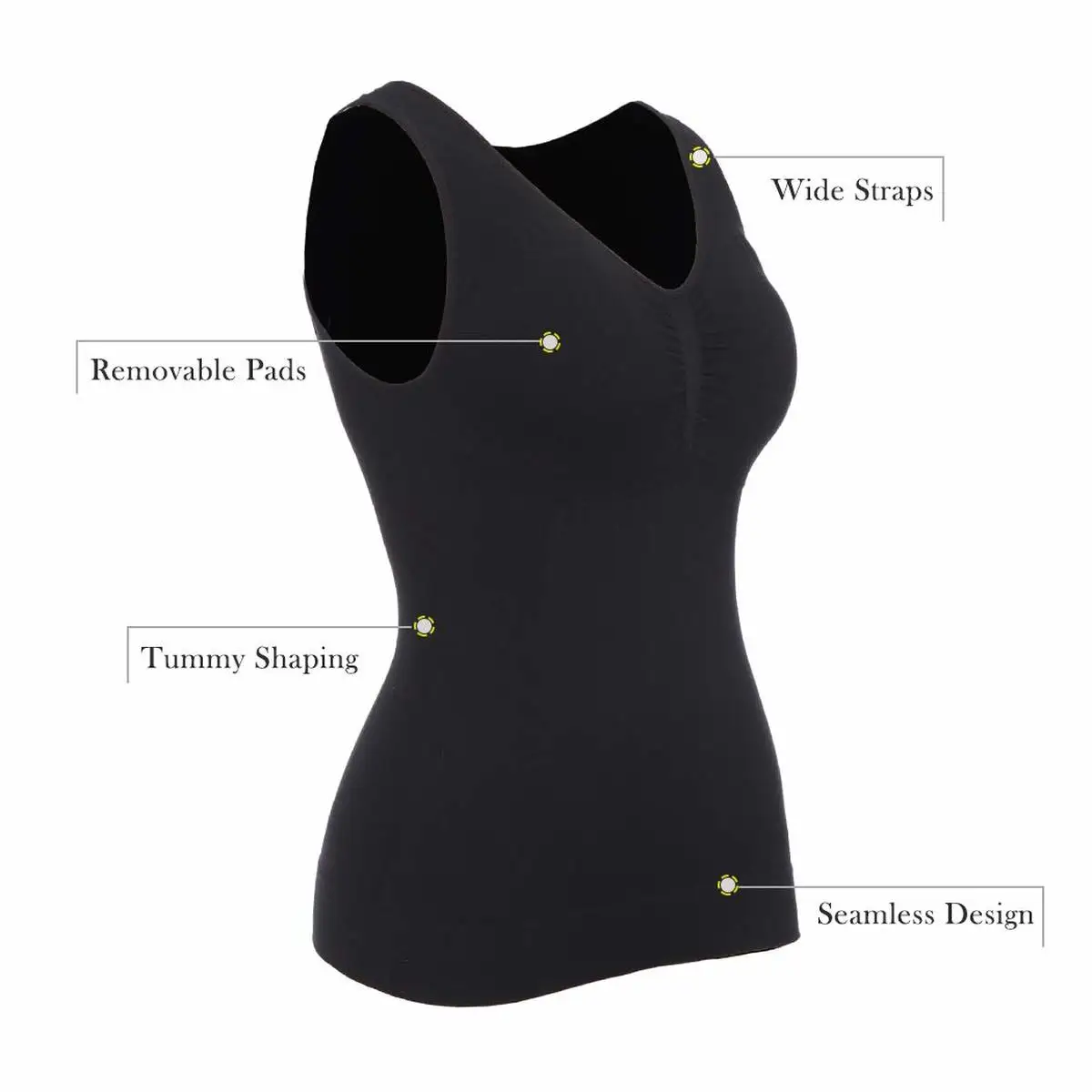 Женский топ без рукавов с эффектом живота бесшовный бюстгальтер облегающая