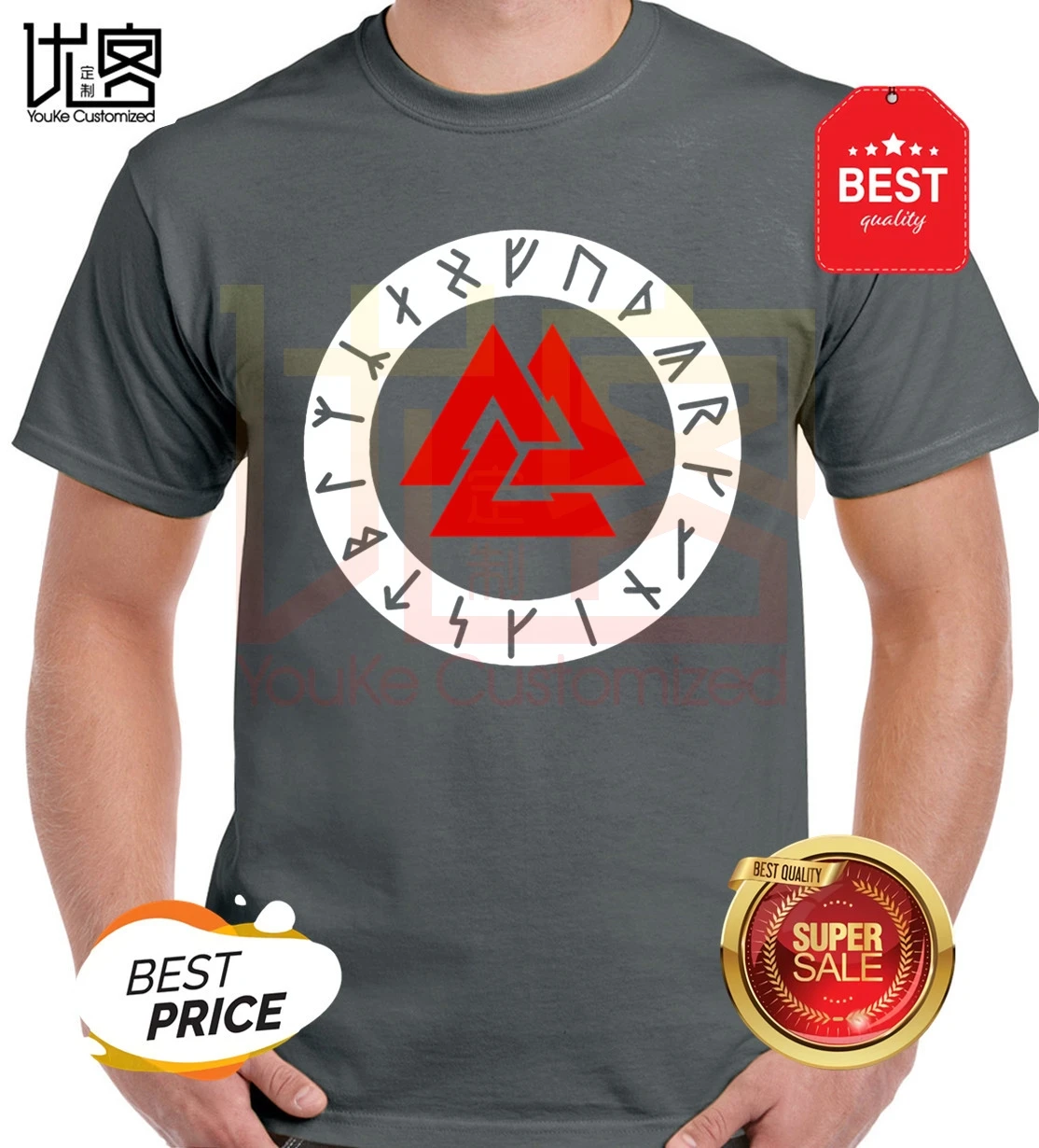 Viking Valknut с руны Мужская футболка мужская женская летняя обувь 100% хлопок команда