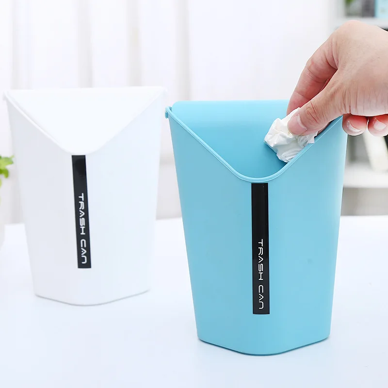 Настольная пластиковая мини корзина для мусора автомобильная крышка угловая