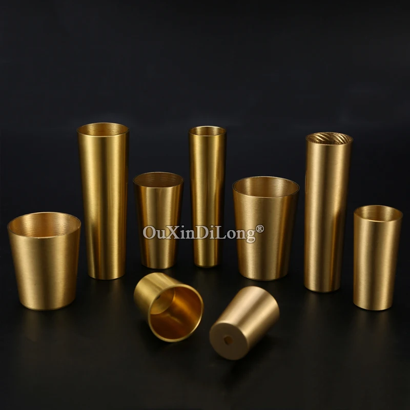 4 шт. латунные конические Чехлы для ножек кровати стола и стула Защитные чехлы