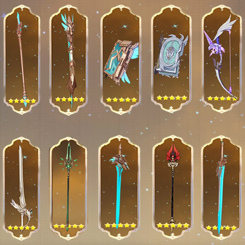 

Genshin Impact 5star Weapons Account Homa/Amos Bows /Wolfs Gravestone/Primordial Jade Winged-Spear/Skyward Pride Hutao Homa Klee