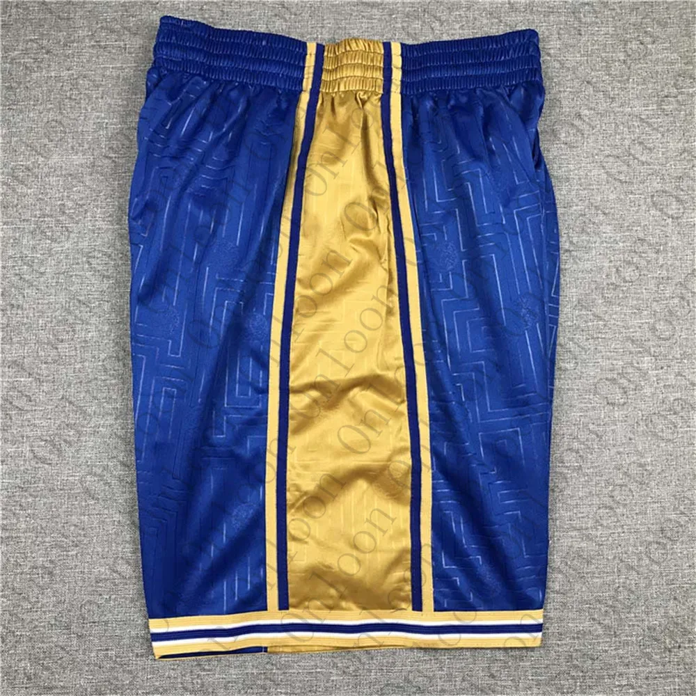 

2020Mens America Basketball Golden State Shorts Elastic Waistband Blue Jersey