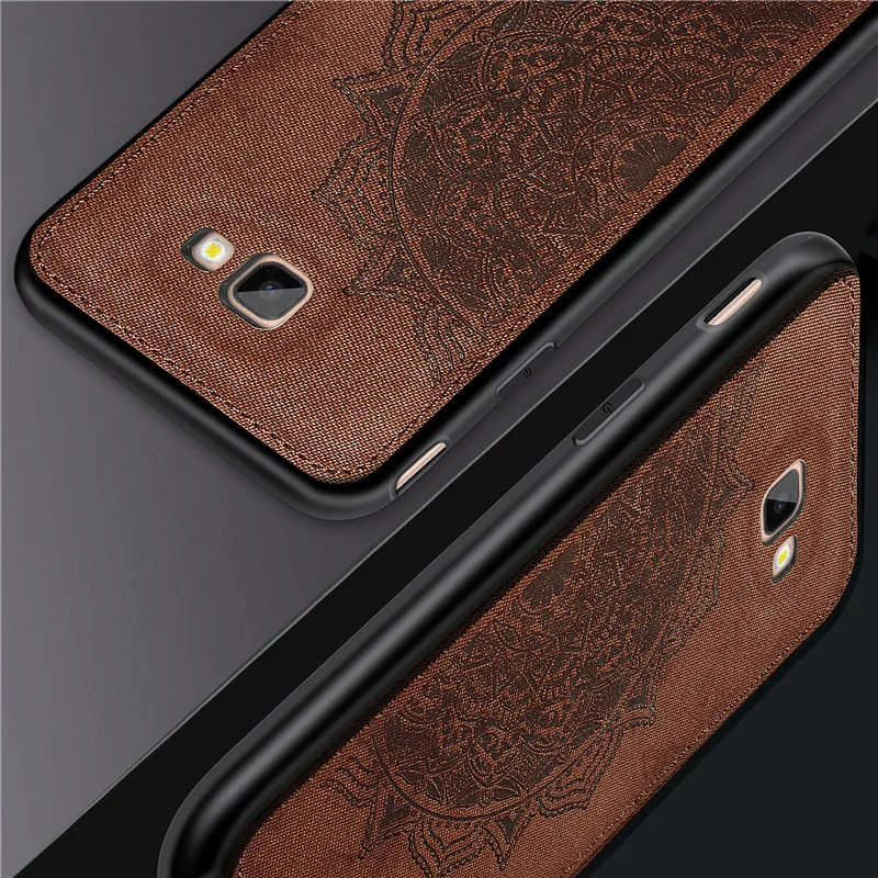 Магнитный чехол для телефона samsung galaxy j4 plus тканевый силиконовый 3d с цветочным