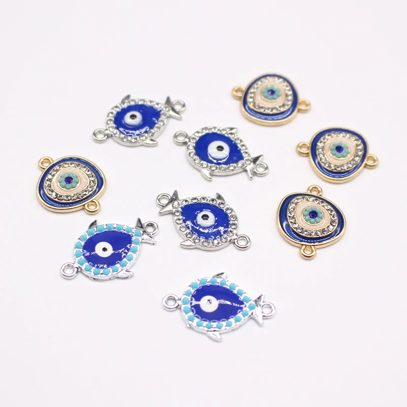5 шт. смешанные Золотые разъемы для браслетов с дьявольским глазом асимметричные